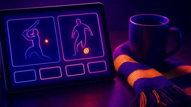 Live odds for cricket and football matches on a screen