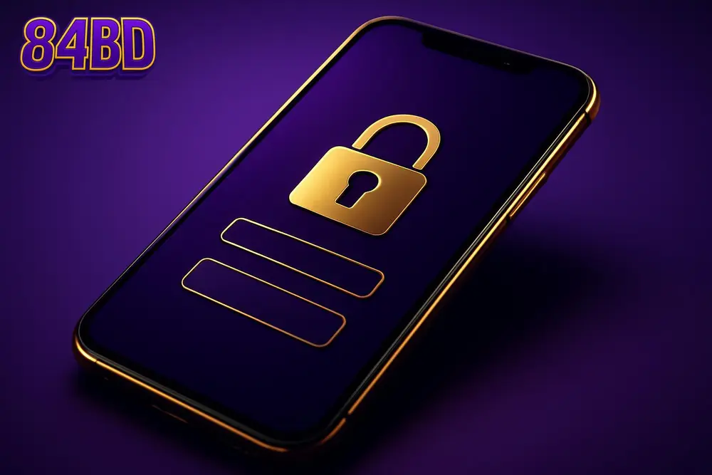 84BD login โ a smartphone showing a secure login screen with a lock icon 84BD login โ a smartphone showing a secure login screen with a lock icon